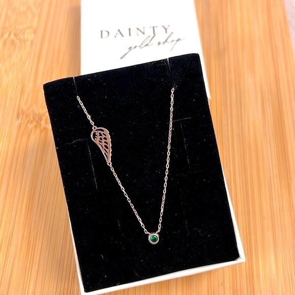 Brand New Rose Gold Plated Sterling Silver Memorial Guardian Angel Wing Necklace - Picture 2 of 10